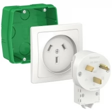 Schneider Electric Комплект силовой СП BLANCA 32А 250В монтажная коробка + розетка + вилка бел. SchE BLNSK013231